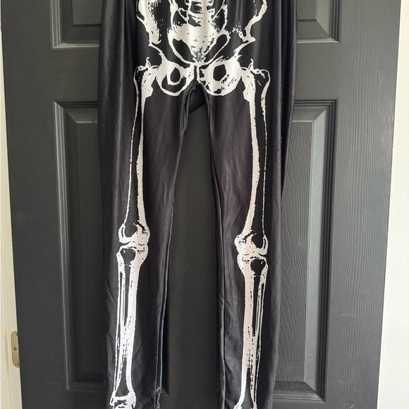 Skeleton Print Black Leggings - Picture 1 of 2